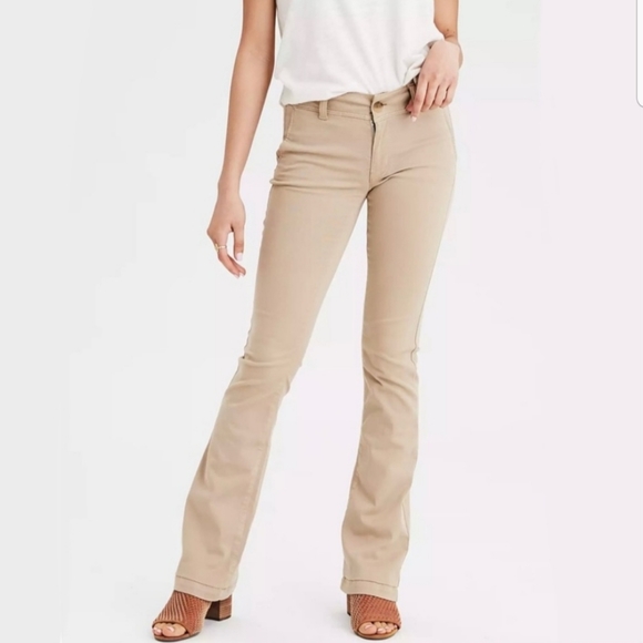 American Eagle Outfitters | Pants u0026 Jumpsuits | American Eagle Kick Boot  Super Stretch Khaki Pants Size 8 | Poshmark